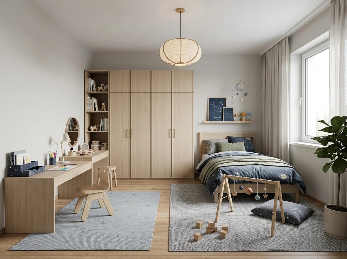 Japandi Kids Room design — interior photo by GenRoom AI
