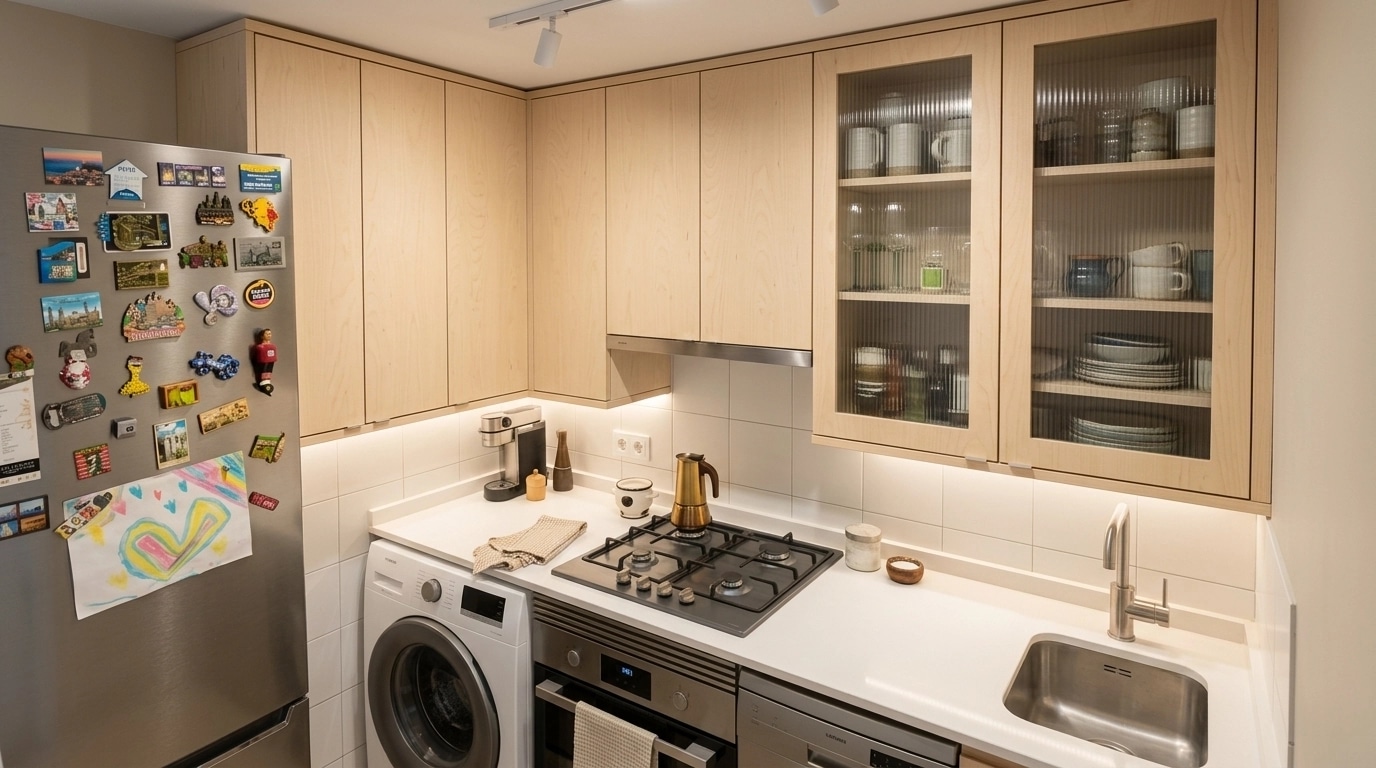 Kitchen interior in Scandinavian style — photo by GenRoom AI