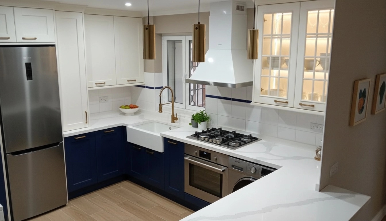 Kitchen interior in Transitional style — photo by GenRoom AI