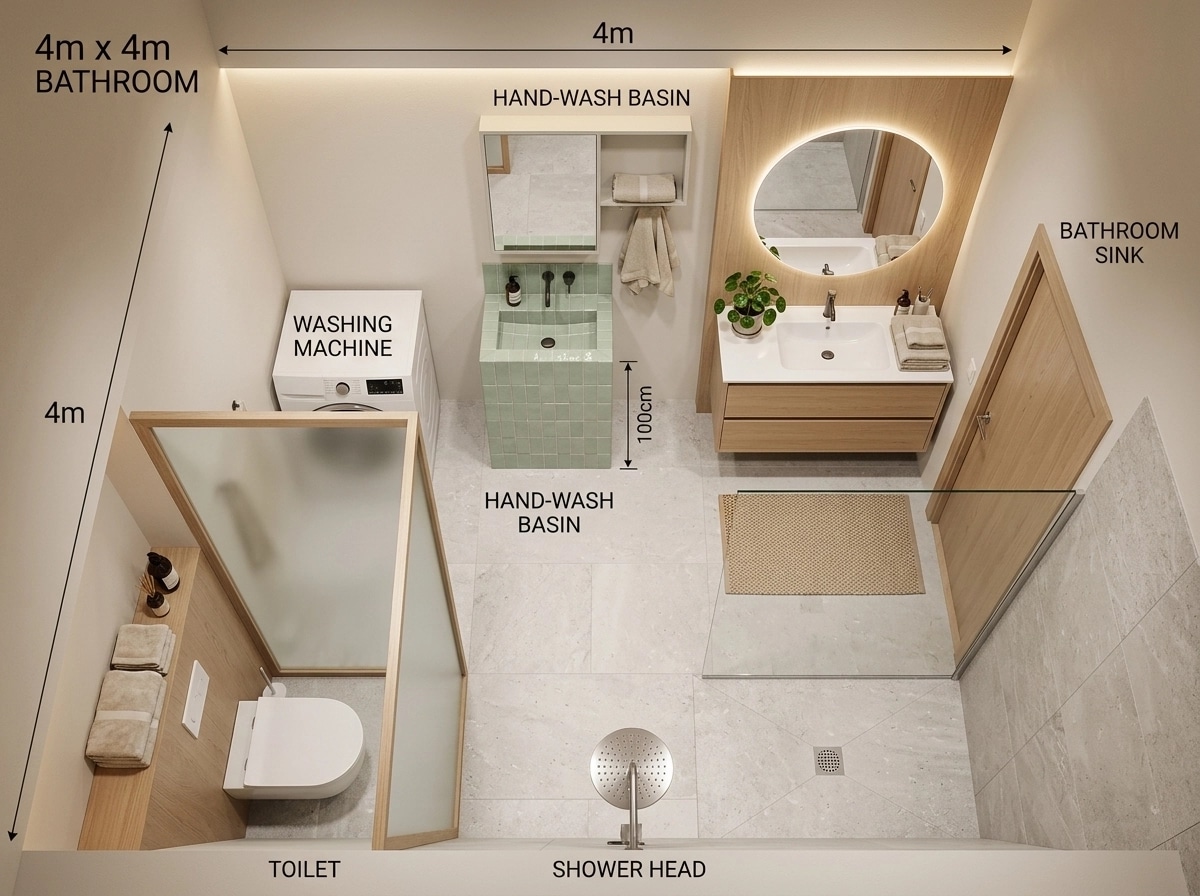 Interior design in Scandinavian style — Bathroom by GenRoom AI