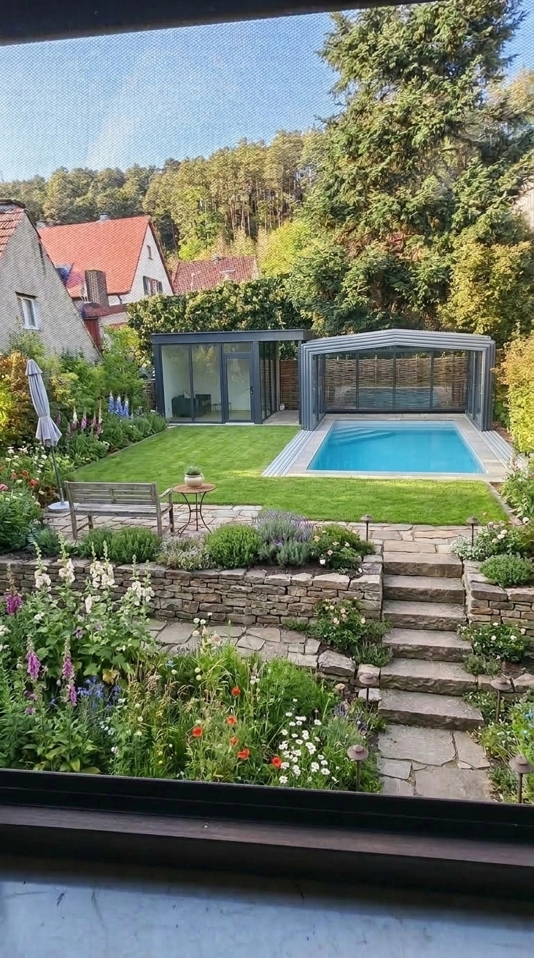 Landscape design in Country Rustic Garden style — Yard by GenRoom AI