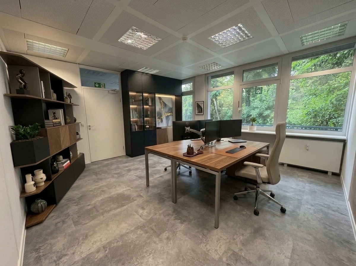 Office interior in Contemporary style — photo by GenRoom AI