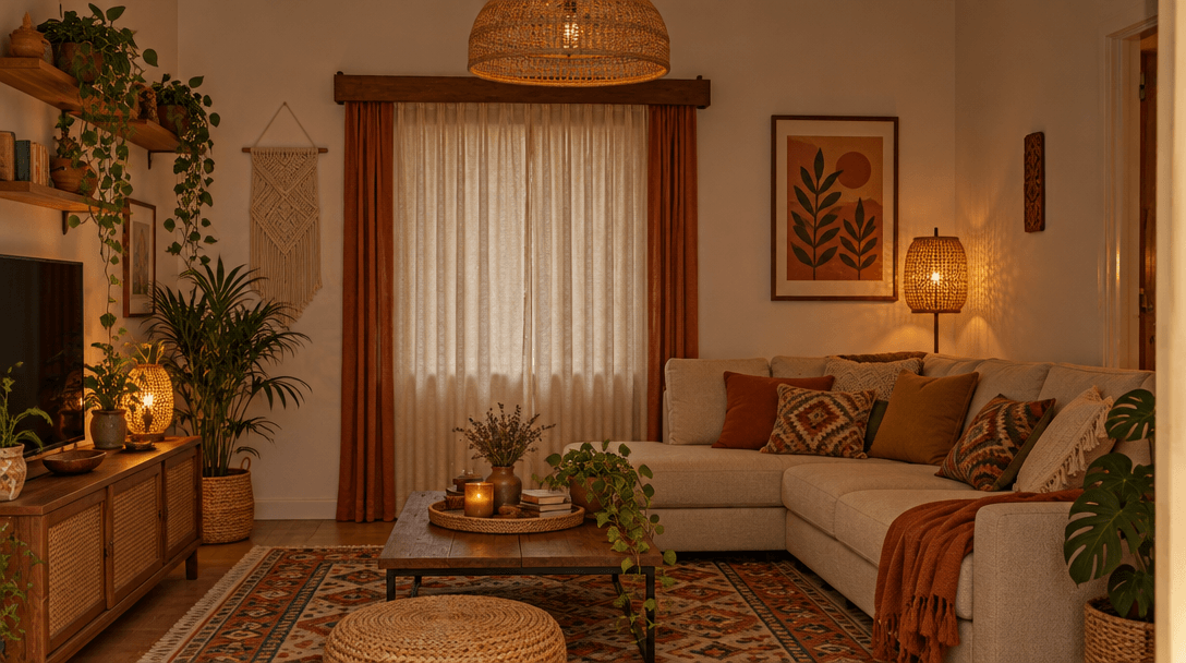 Interior design in Bohemian style — Living Room by GenRoom AI