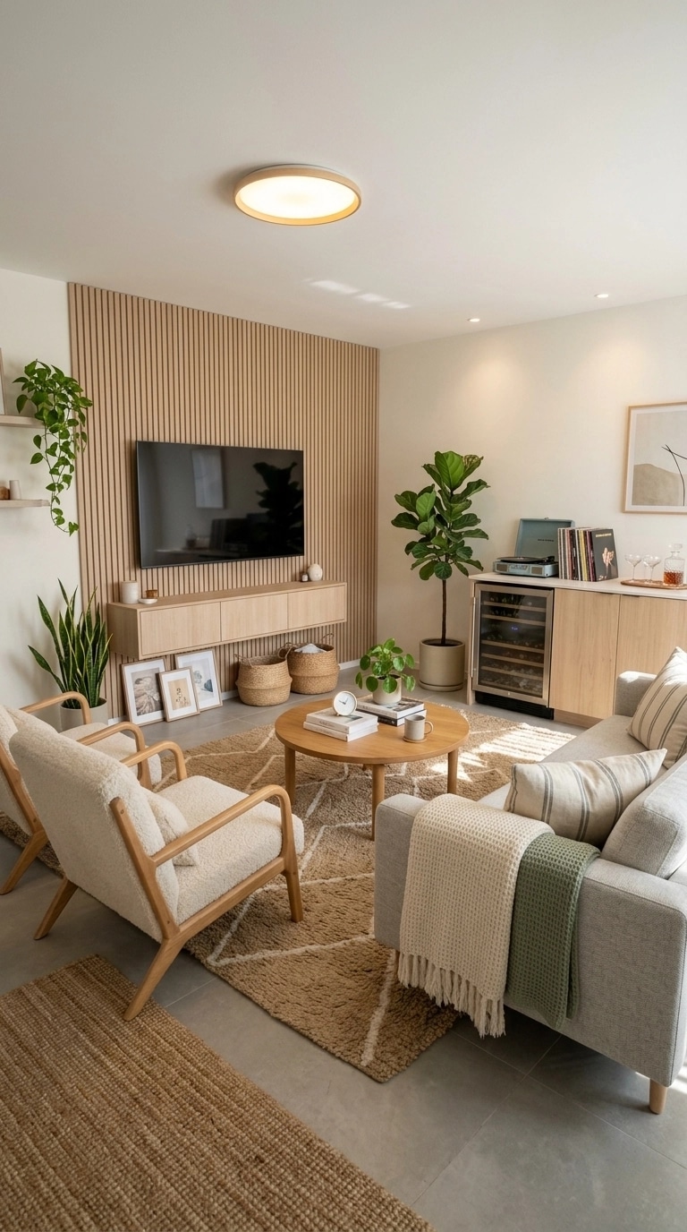 Interiördesign i stilen Scandinavian — Vardagsrum av GenRoom AI
