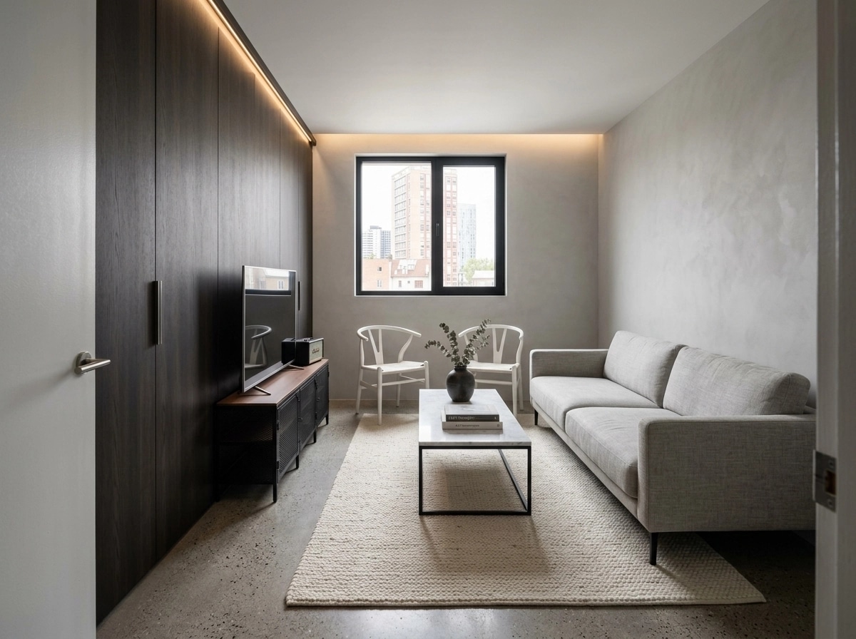 Minimalism Living Room design — interior photo by GenRoom AI