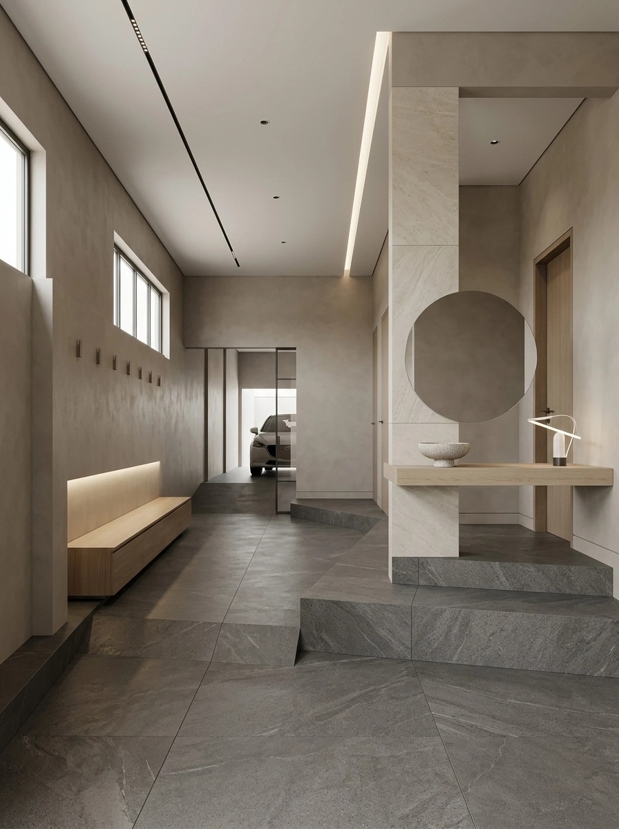 Hallway interior in Minimalism style — photo by GenRoom AI
