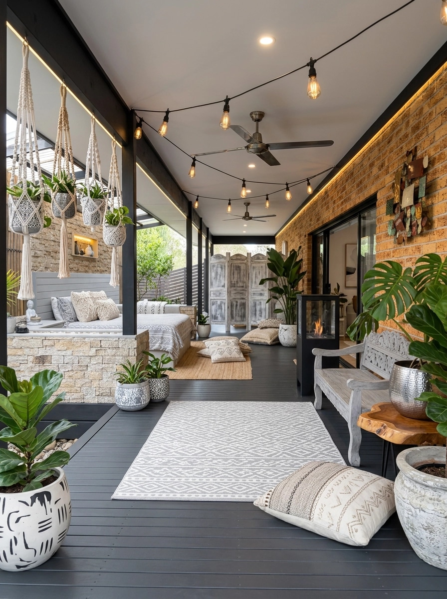 Interior design in Bohemian style — balcony by GenRoom AI