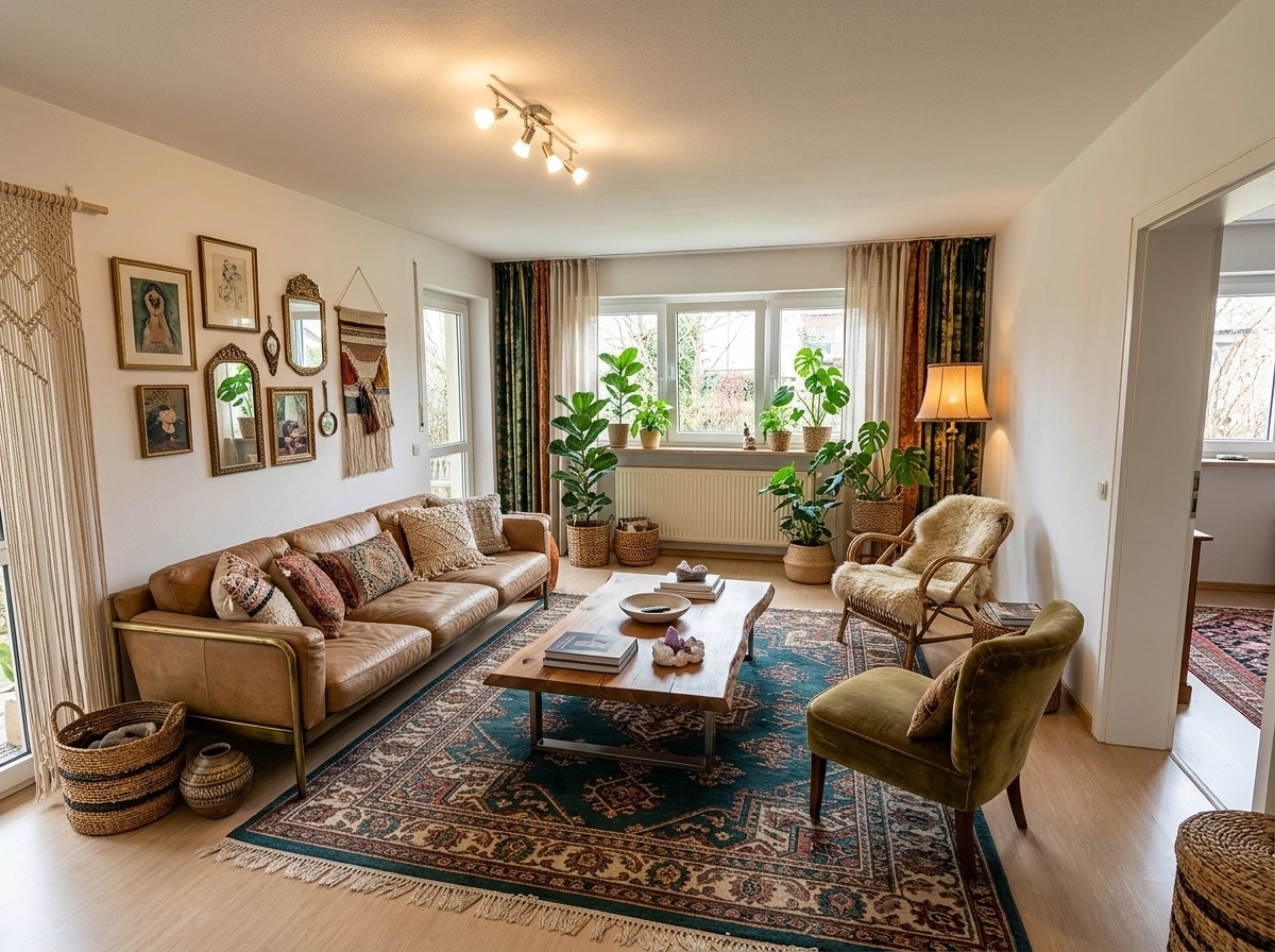 Interior design in Bohemian style — Living Room by GenRoom AI