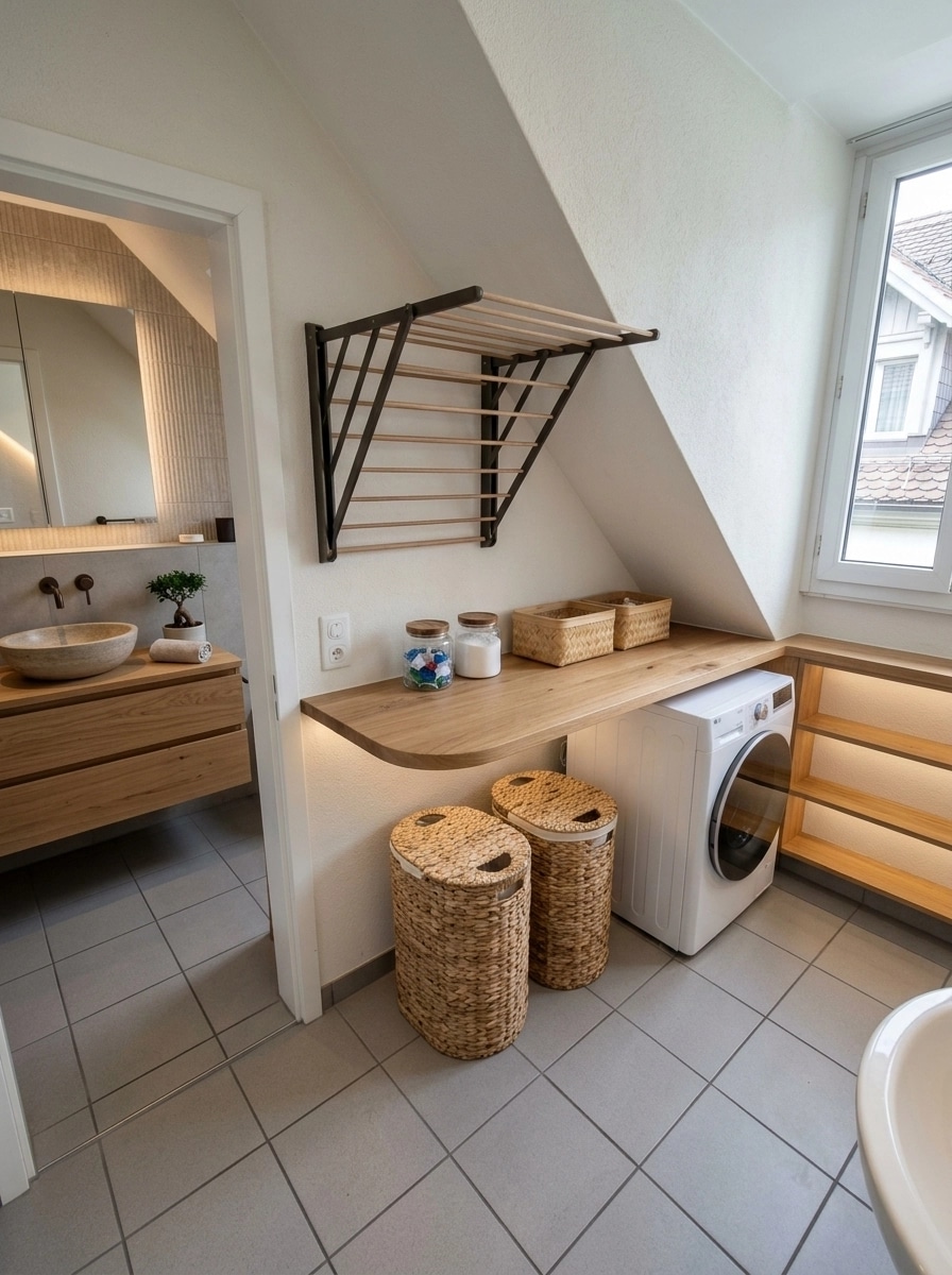 Bathroom interior in Japandi style — photo by GenRoom AI