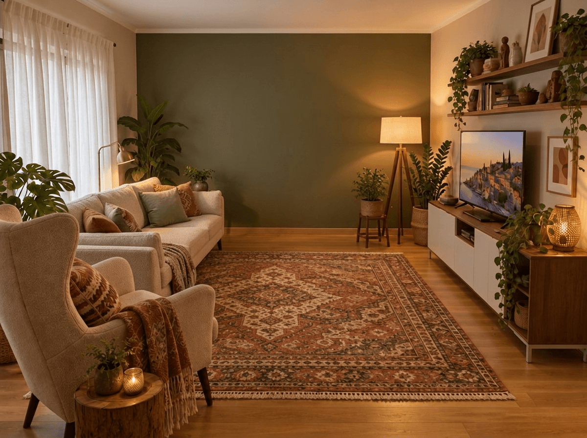 Interior design in Bohemian style — Living Room by GenRoom AI