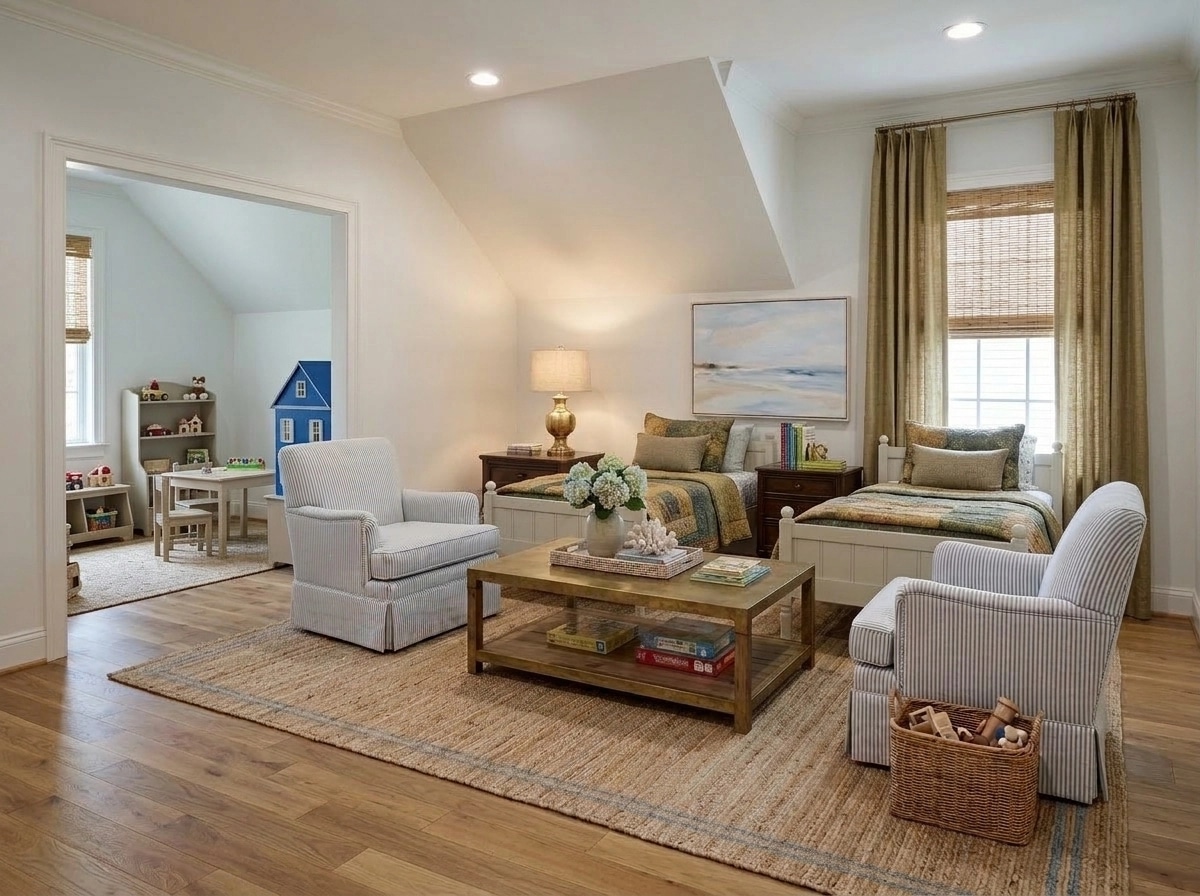 Interior design in Coastal / Hamptons style — Living Room by GenRoom AI