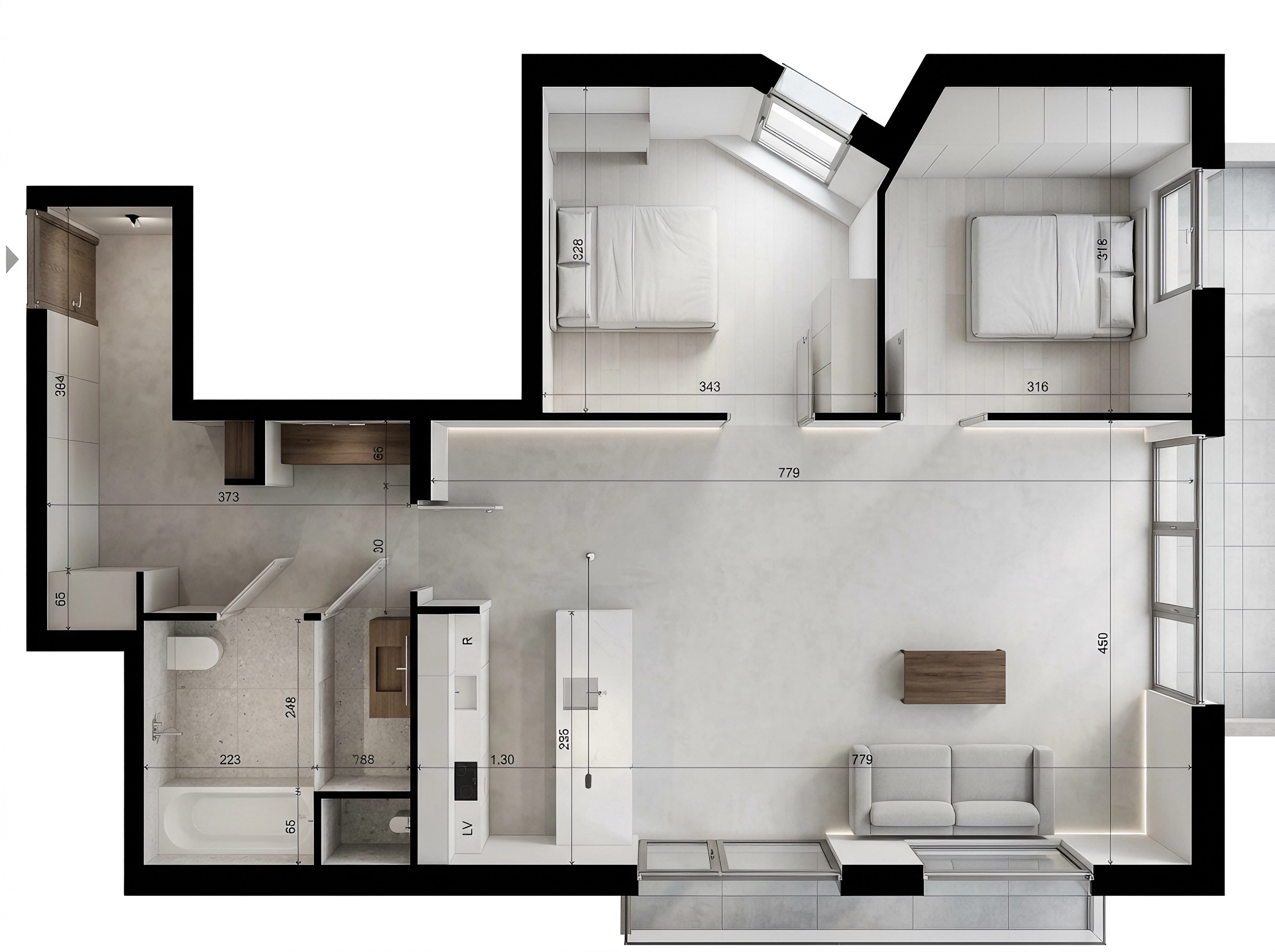 Interior design in Minimalism style — Living Room by GenRoom AI