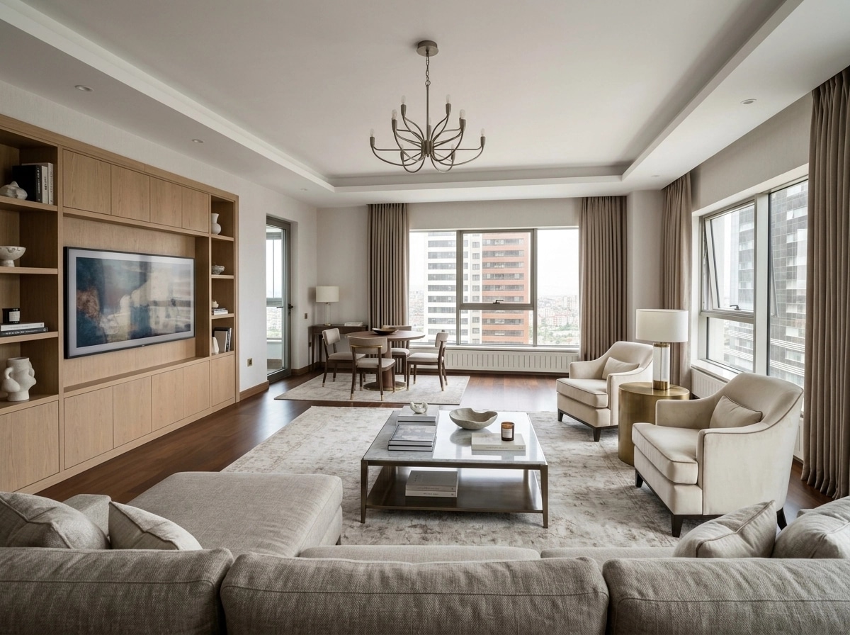 Transitional Living Room design — interior photo by GenRoom AI