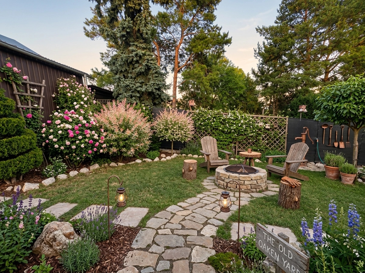 Country Rustic Garden Yard design — yard photo by GenRoom AI