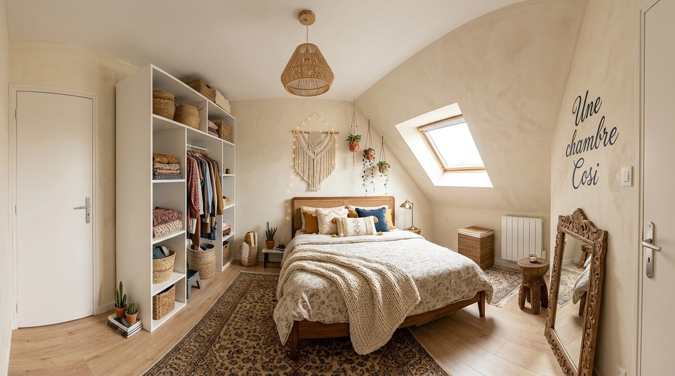 Bohemian Bedroom design — interior photo by GenRoom AI