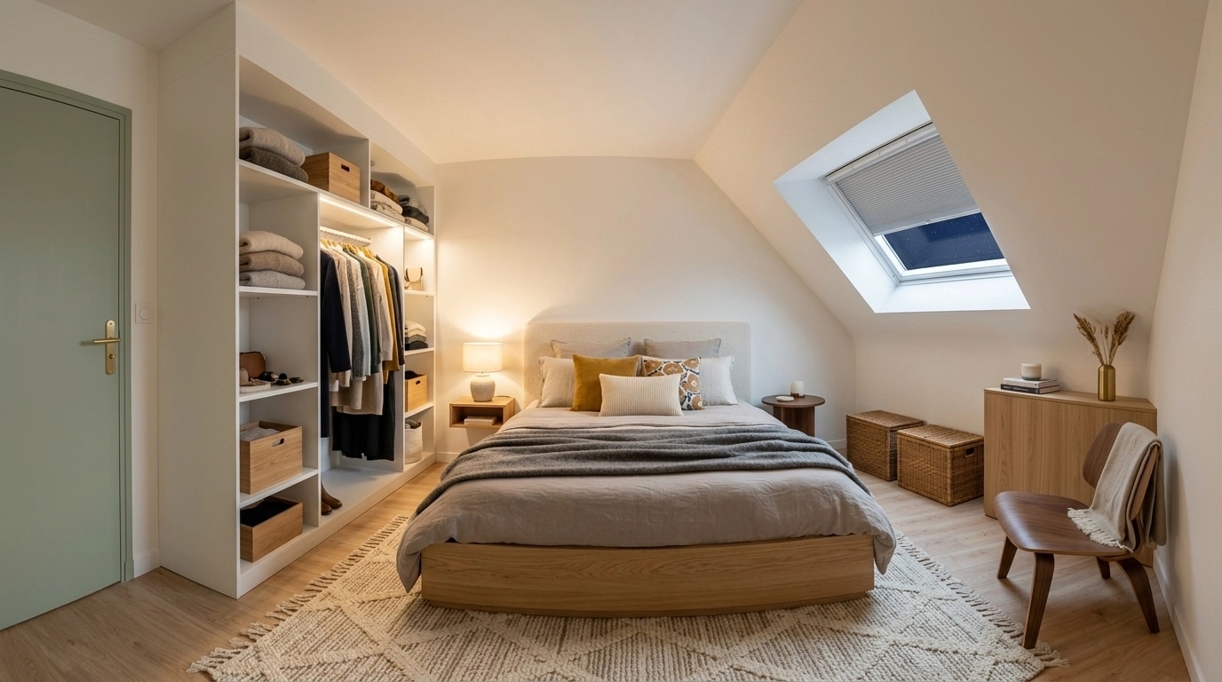 Scandinavian Bedroom design — interior photo by GenRoom AI