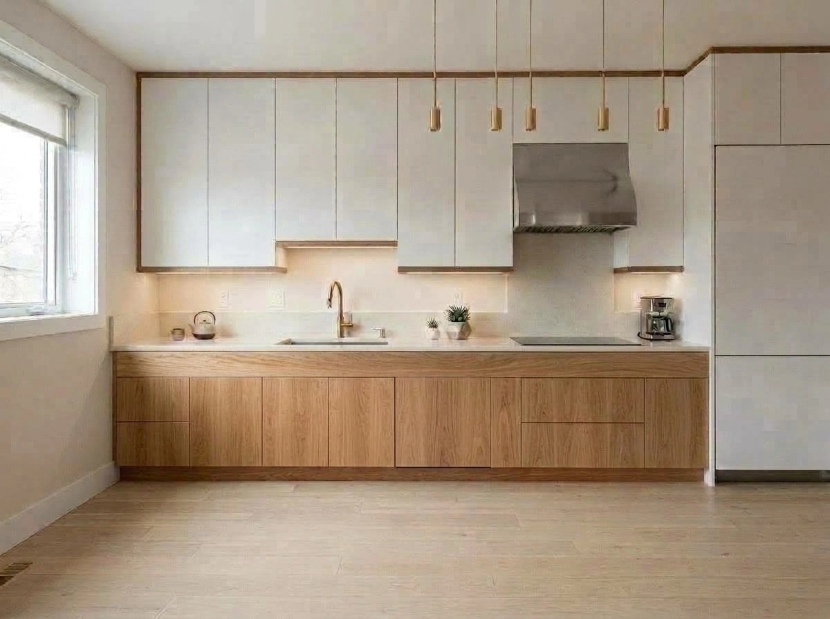 Kitchen interior in Mid-Century Modern style — photo by GenRoom AI