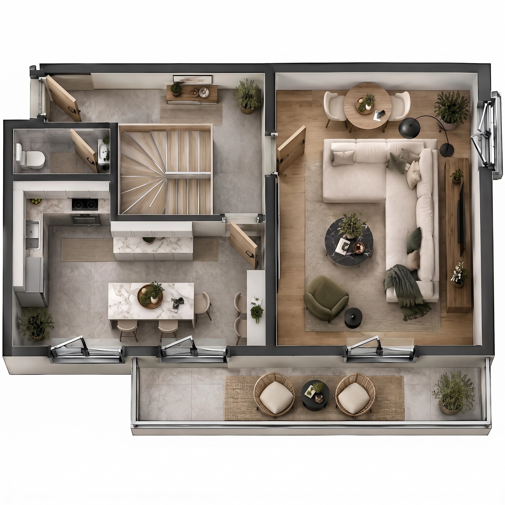 Interior design in Contemporary style — Living Room by GenRoom AI