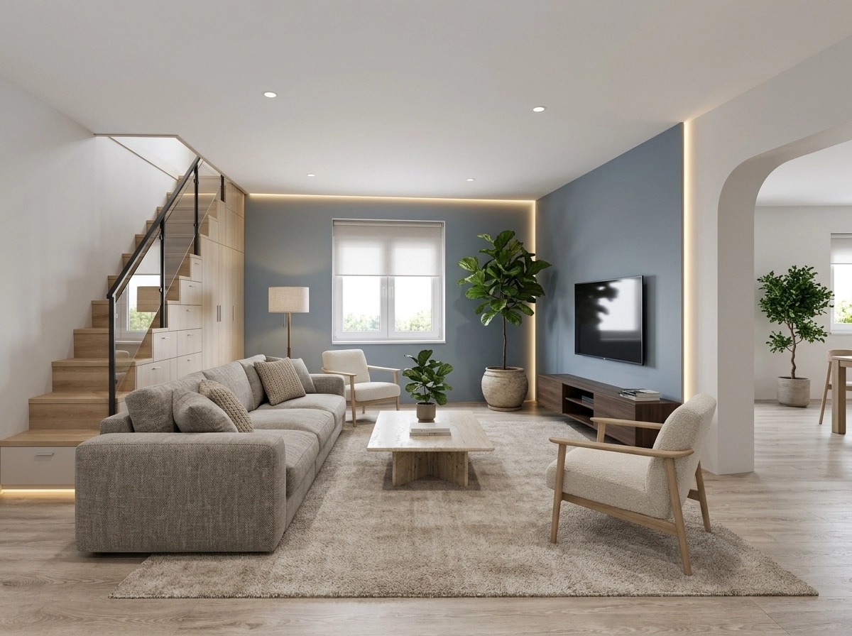 Minimalism Living Room design — interior photo by GenRoom AI