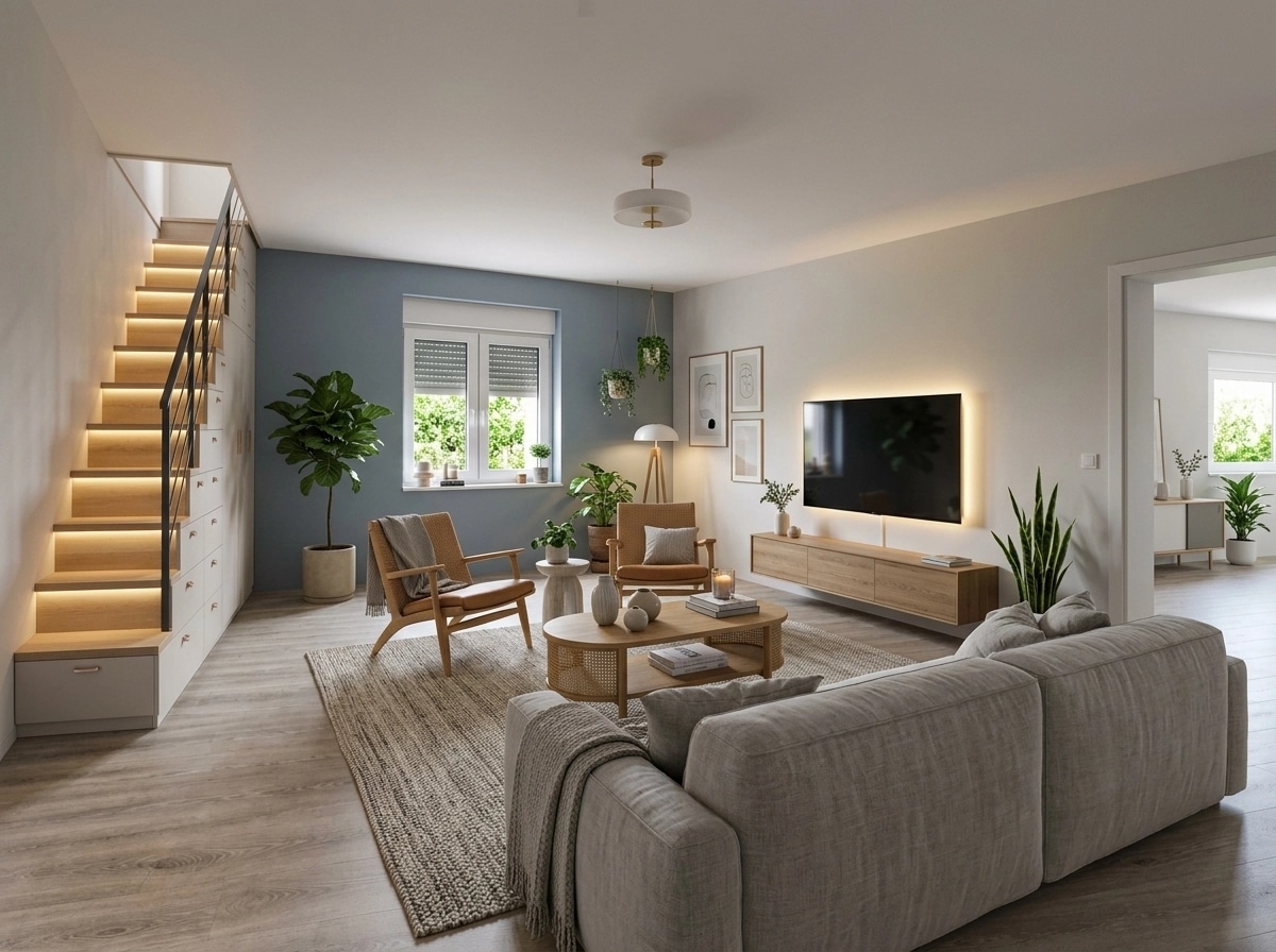 Interior design in Scandinavian style — Living Room by GenRoom AI