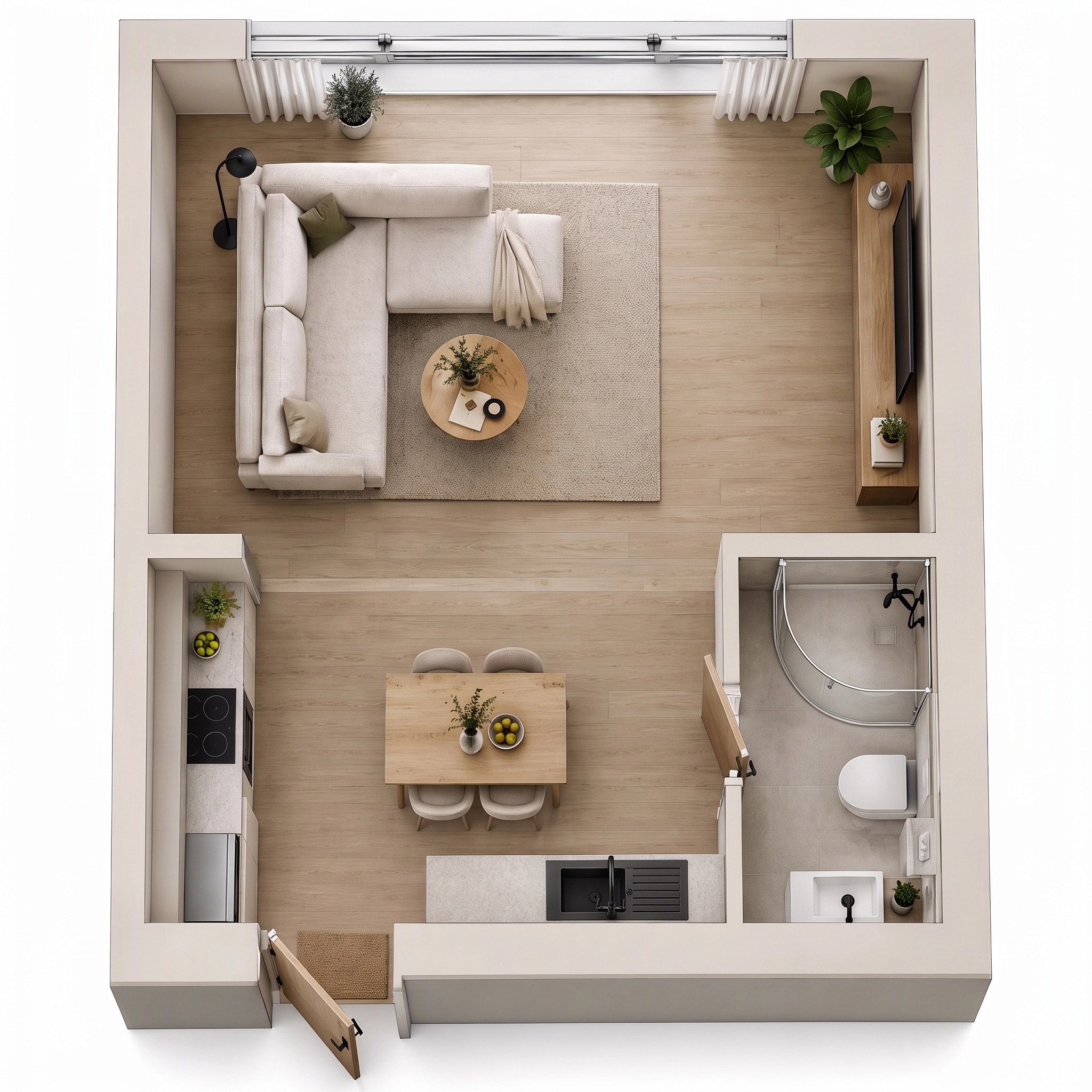 Interior design in Minimalism style — Living Room by GenRoom AI