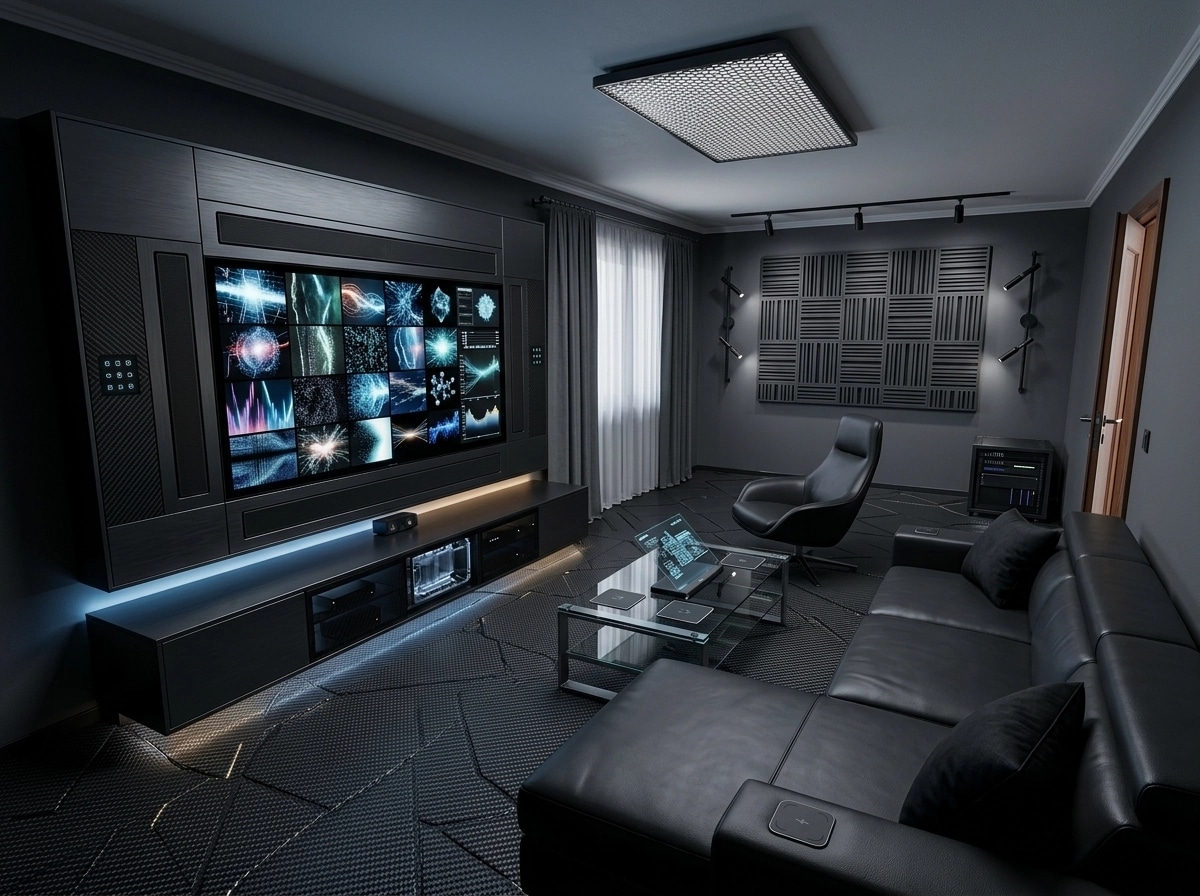 Blacktec Living Room design — interior photo by GenRoom AI