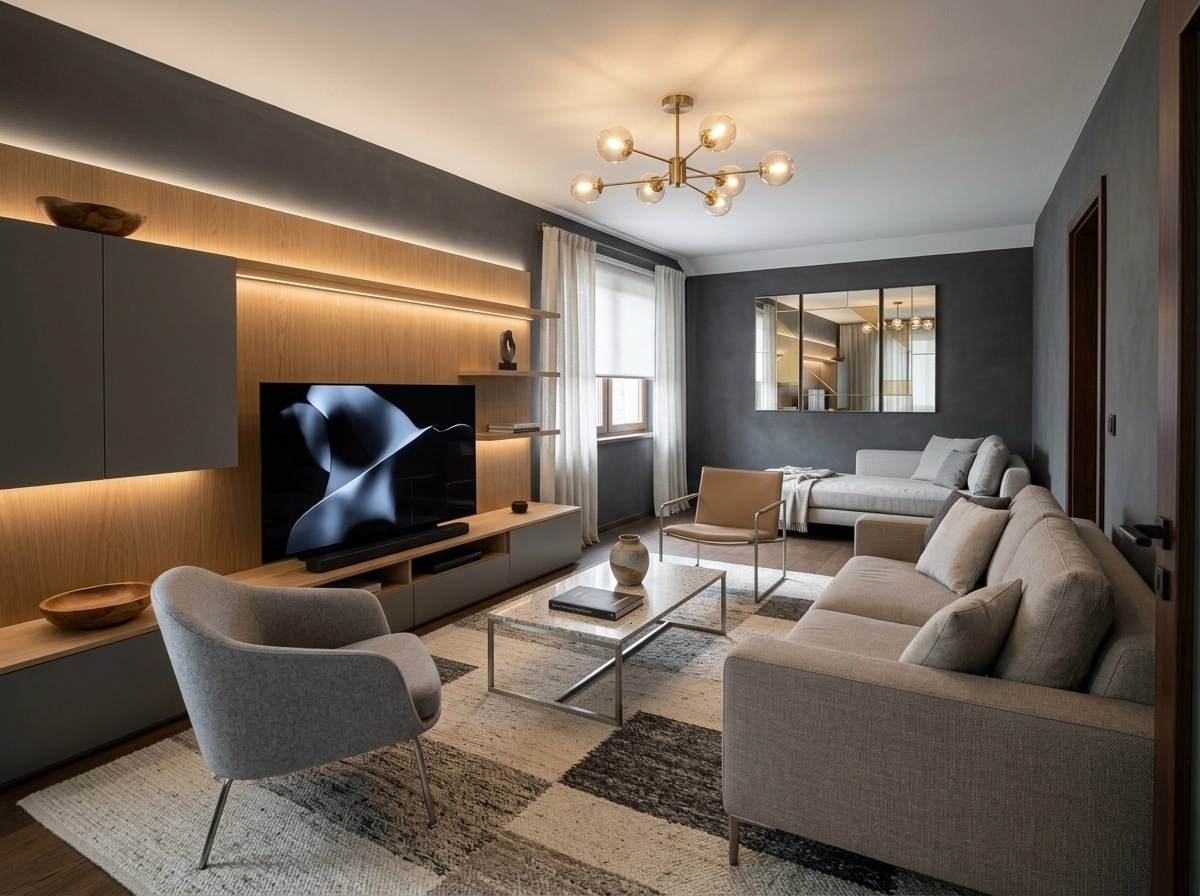 Minimalism Living Room design — interior photo by GenRoom AI
