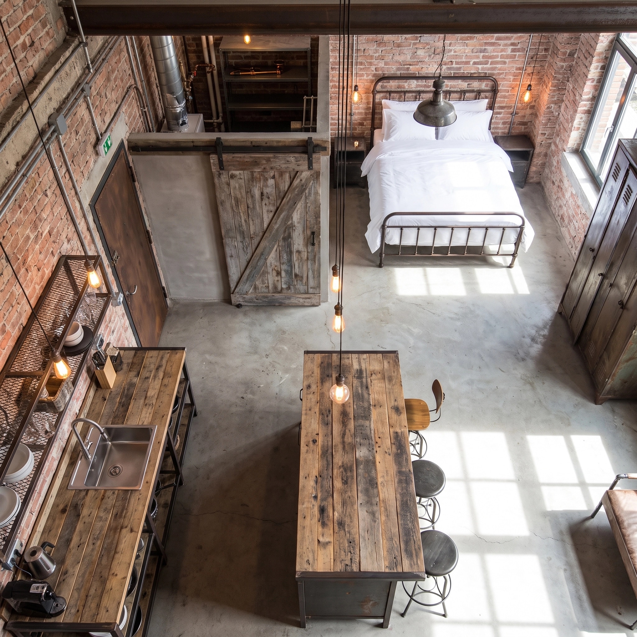 Interior design in Loft / Industrial style — Living Room by GenRoom AI