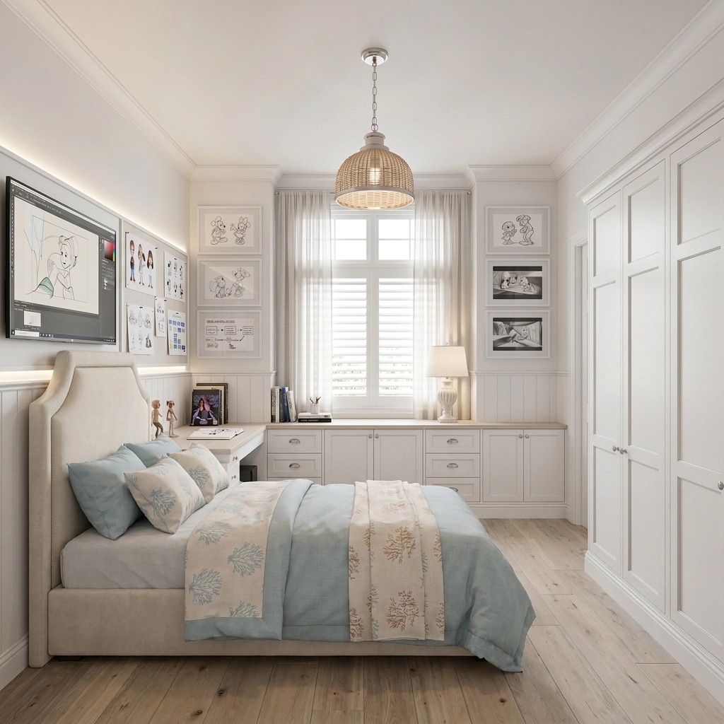 Transitional Bedroom design — interior photo by GenRoom AI