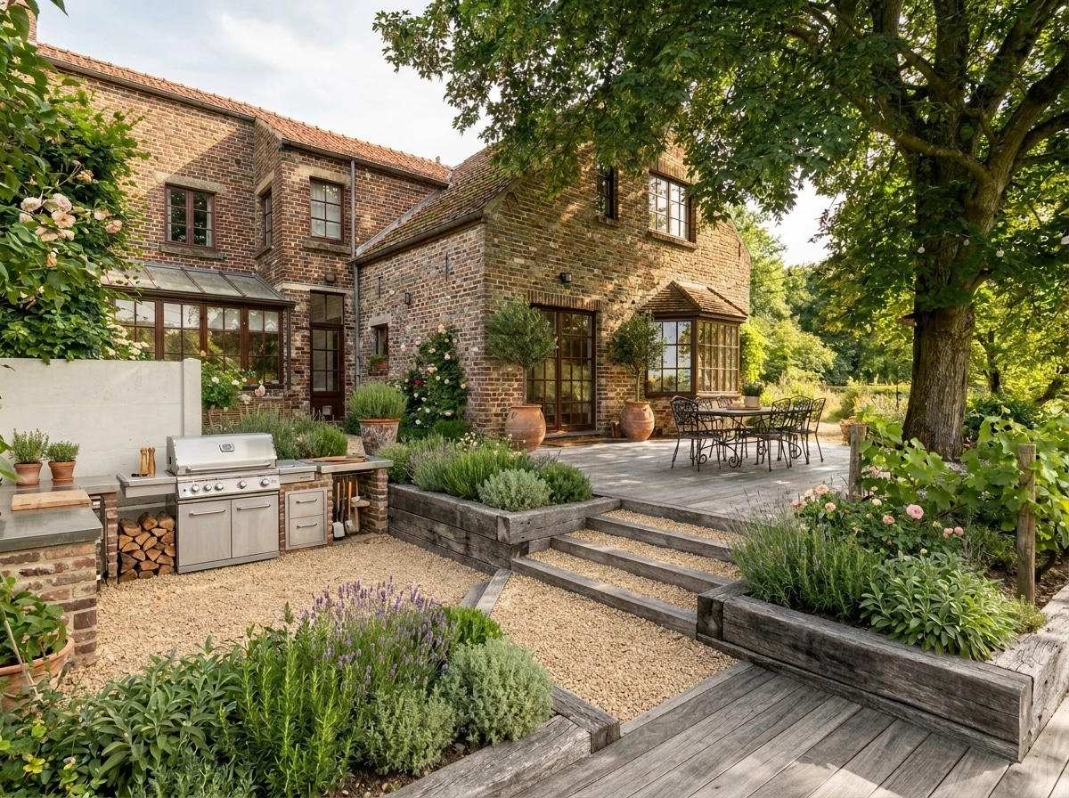 Provence Garden Yard design — yard photo by GenRoom AI