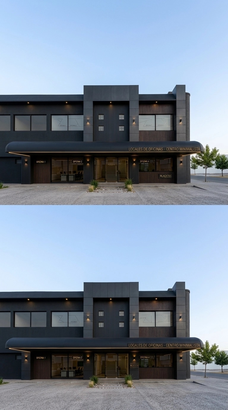 Facade design in Blacktec Facade style — Facade by GenRoom AI