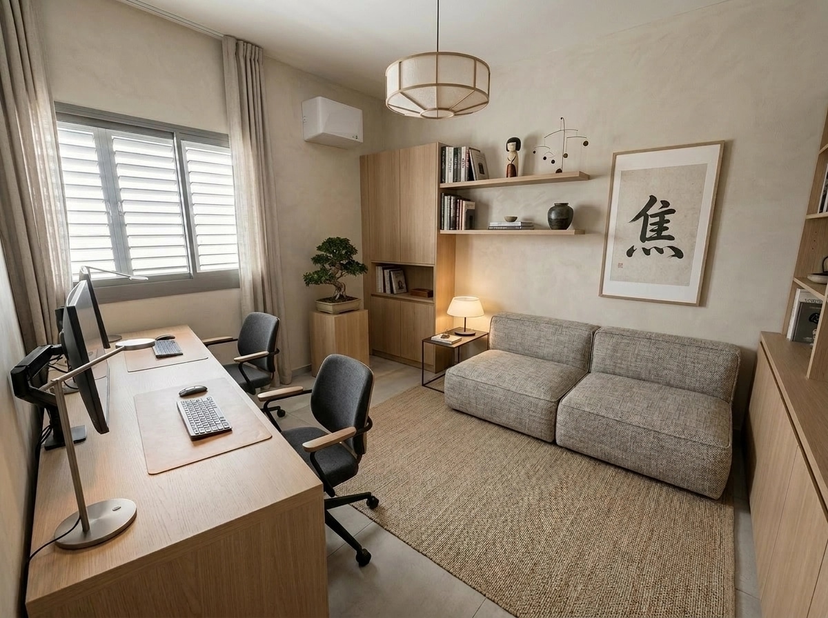 Japandi Office design — interior photo by GenRoom AI