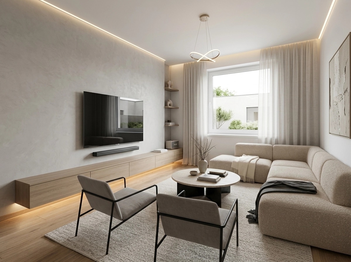 Minimalism Living Room design — interior photo by GenRoom AI