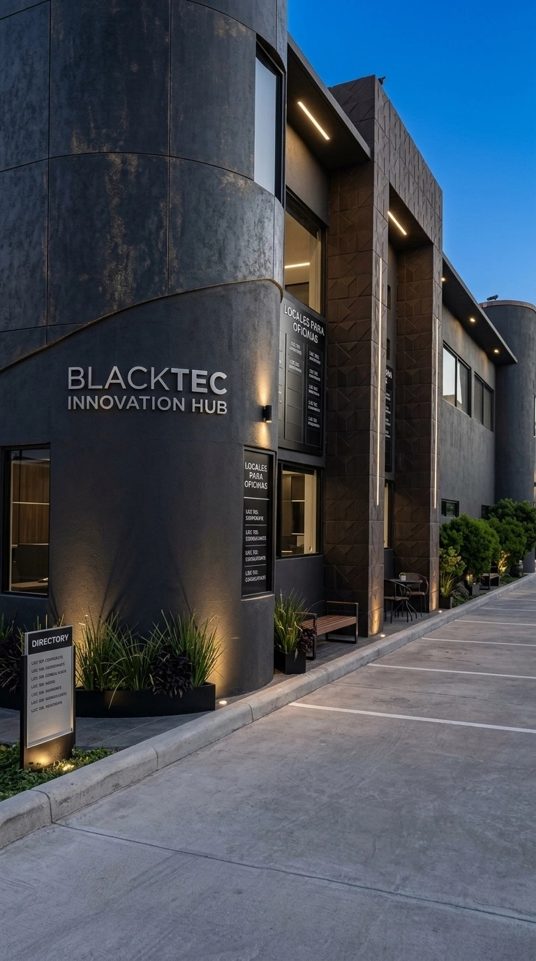 Facade design in Blacktec Facade style — Facade by GenRoom AI