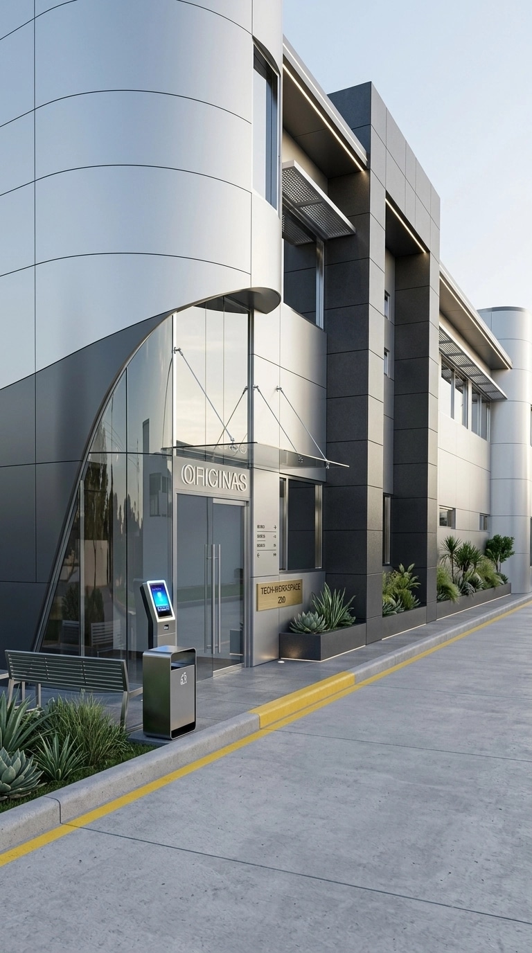 Hi-Tech Facade Facade design — facade photo by GenRoom AI