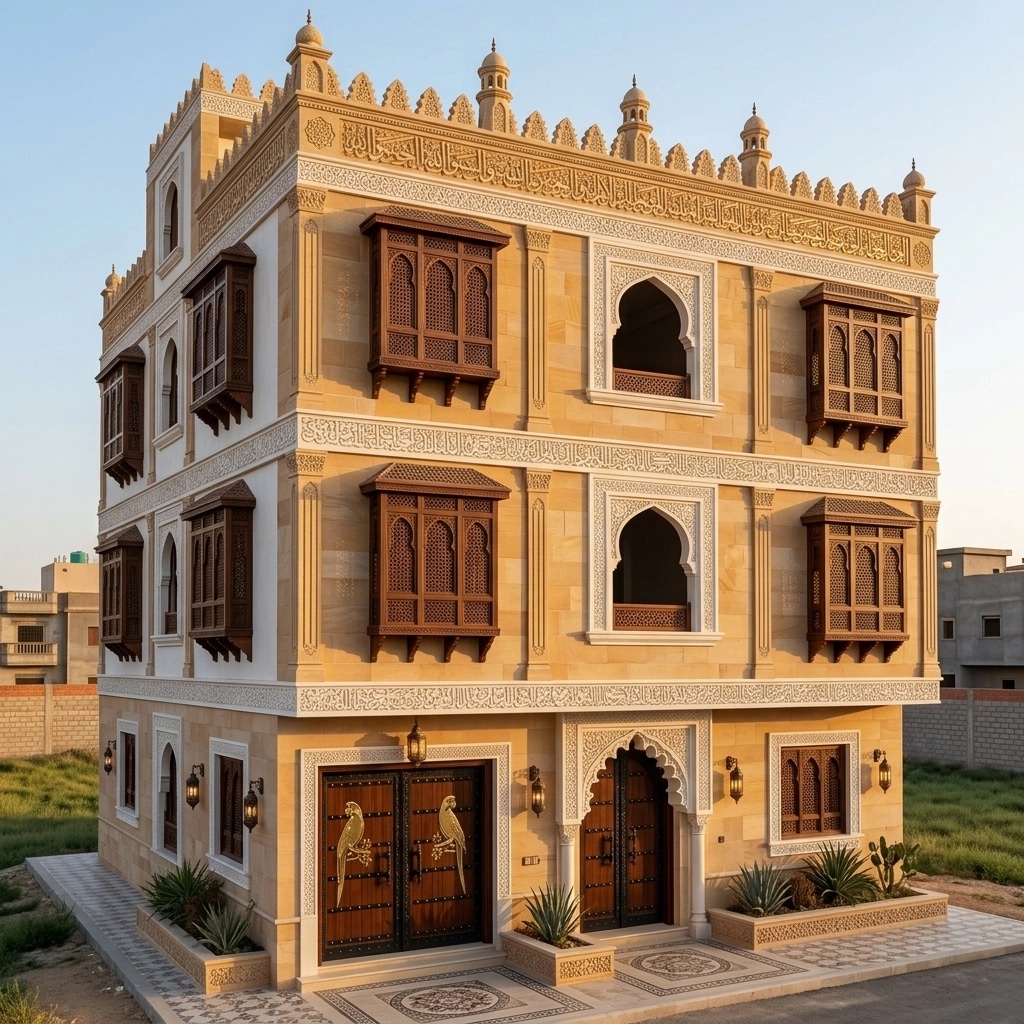 Arabian Facade Facade design — facade photo by GenRoom AI