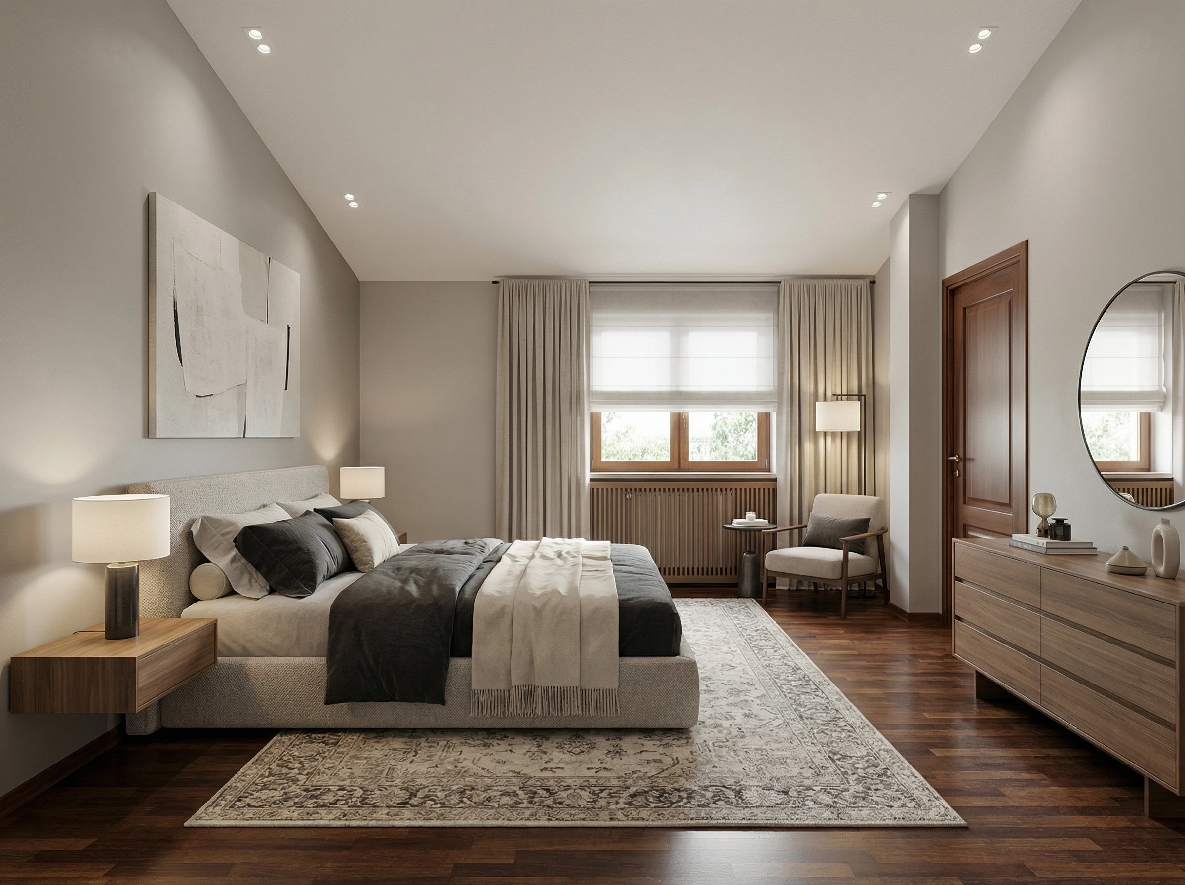 التصميم الداخلي بنمط Contemporary — غرفة النوم من GenRoom AI