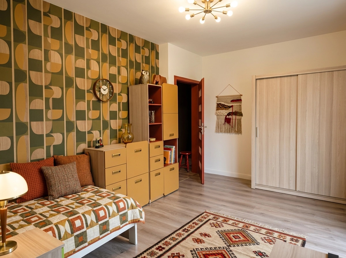 Mid-Century Modern Kids Room design — interior photo by GenRoom AI