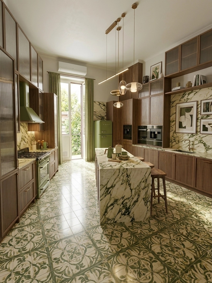 Mid-Century Modern Kitchen design — interior photo by GenRoom AI