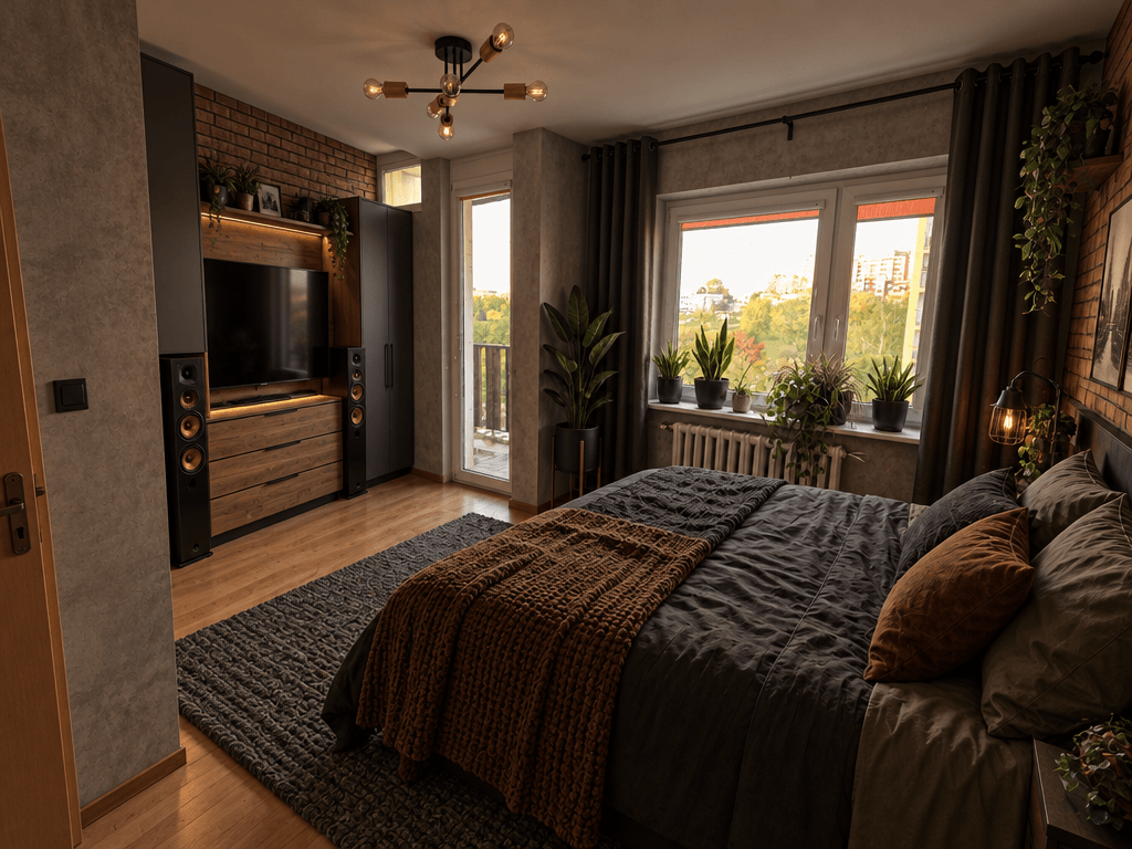 Interior design in Loft / Industrial style — Bedroom by GenRoom AI