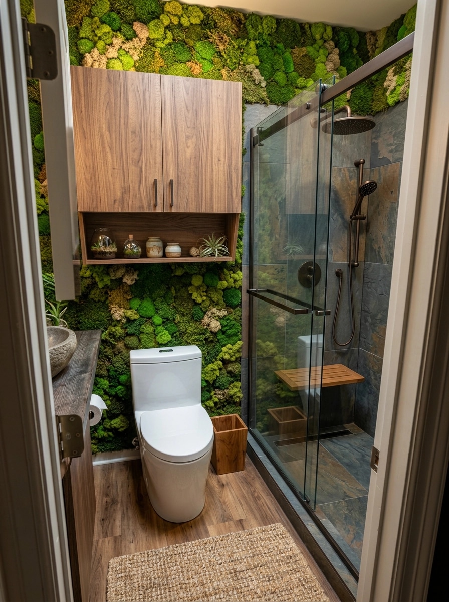 Bathroom interior in Biophilic style — photo by GenRoom AI