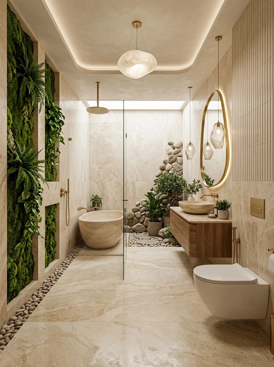 Biophilic Bathroom design — interior photo by GenRoom AI