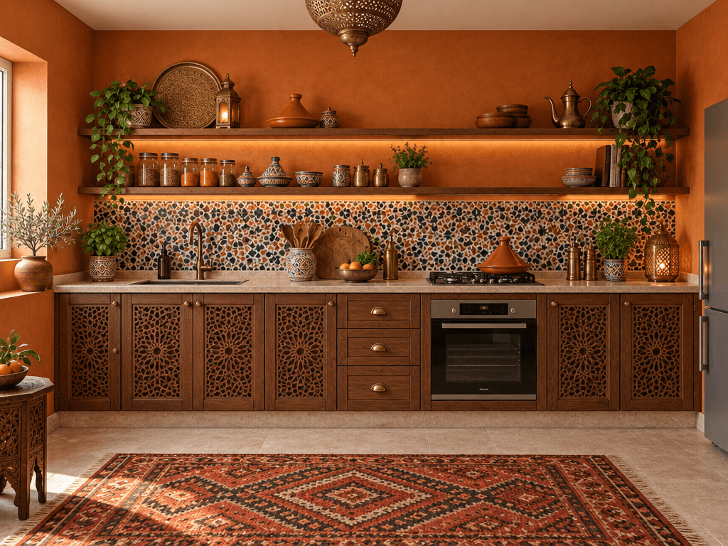 Kitchen interior in Arabian / Moroccan style — photo by GenRoom AI