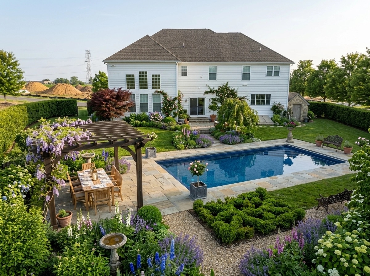 Landscape design in English Cottage Garden style — Yard by GenRoom AI