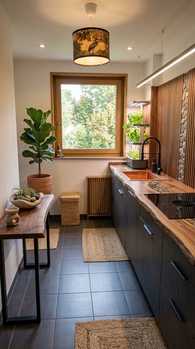 Kitchen interior in Biophilic style — photo by GenRoom AI
