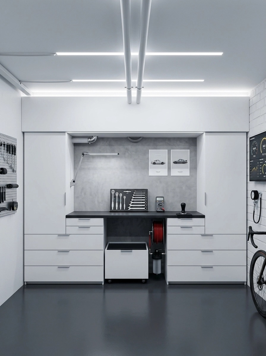 Interior design in Minimalism style — garage by GenRoom AI