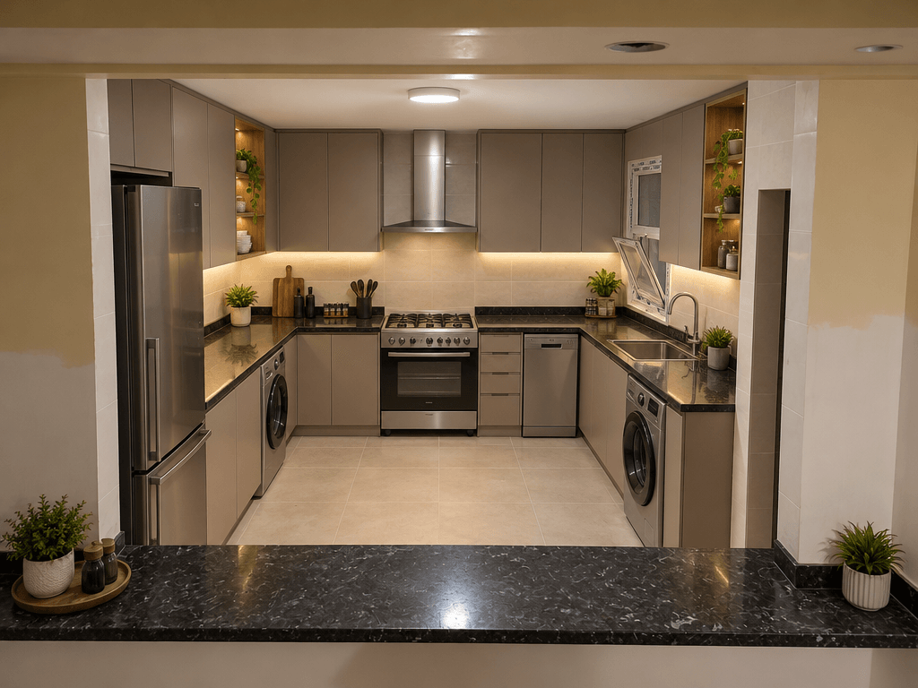 Kitchen interior in Contemporary style — photo by GenRoom AI