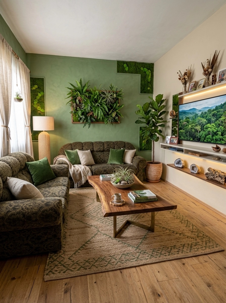 Interior design in Biophilic style — Living Room by GenRoom AI