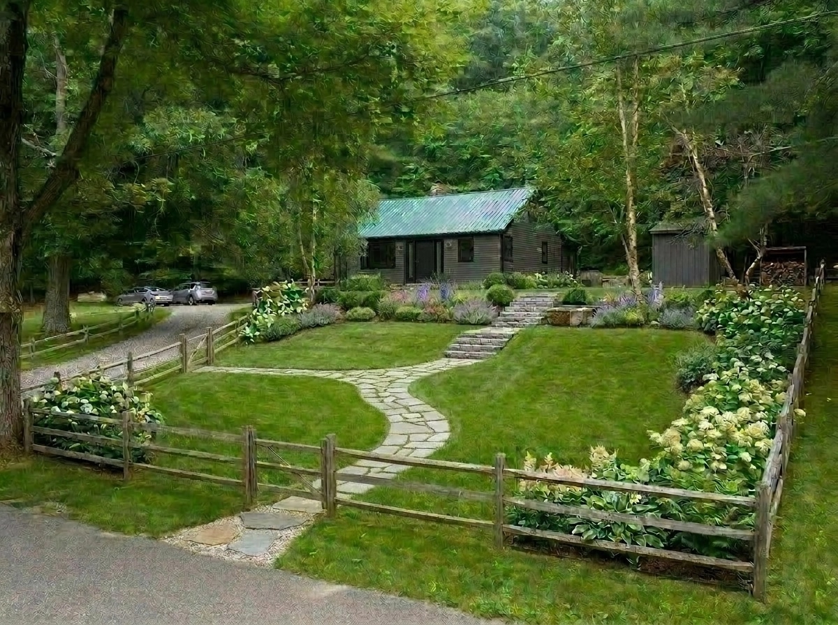 Landscape design in Scandinavian Garden style — Yard by GenRoom AI