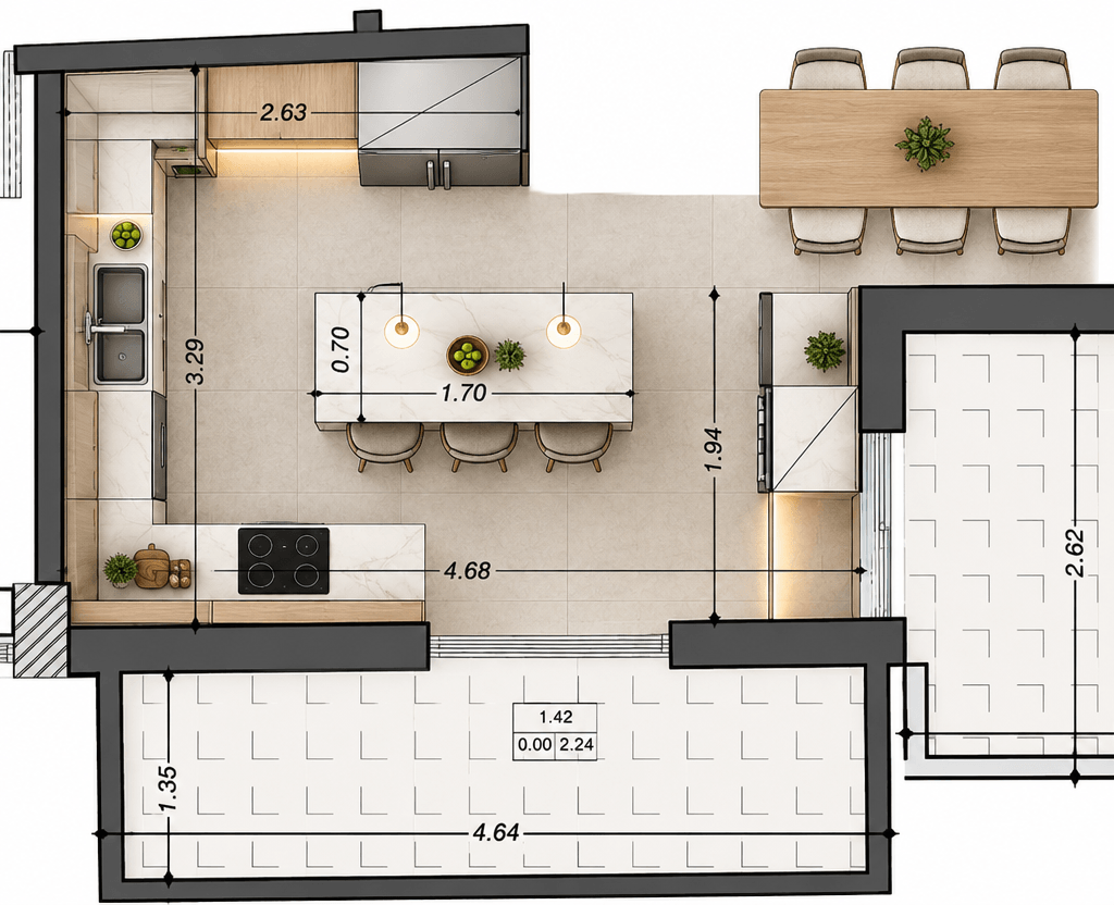 Classic Kitchen design — interior photo by GenRoom AI
